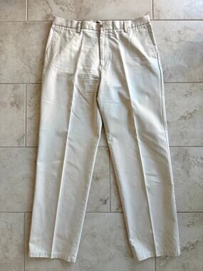 Dockers D3 Signature Khaki Mens 36x34 Cream Cotton Chino Pants Classic Fit